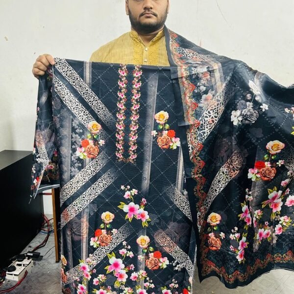 দুবাই সিল্ক কটন থ্রিপিস ৪পিস কম্বো